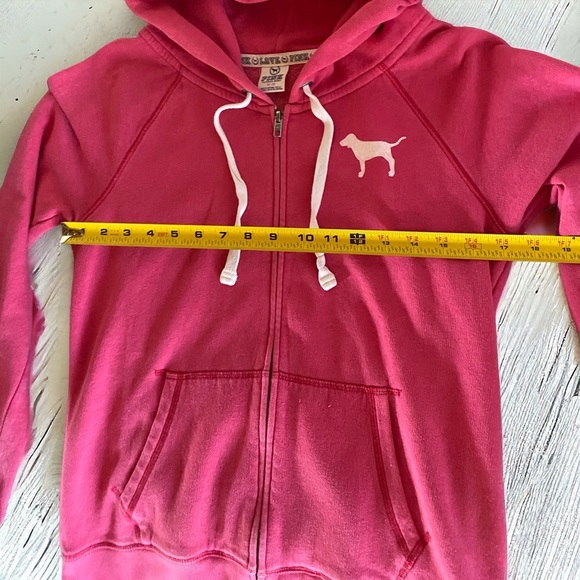 PINK Victorias Secret Love Pink 1986 Zip Up Hoodie Sweatshirt Women’s Size Med - Picture 7 of 8